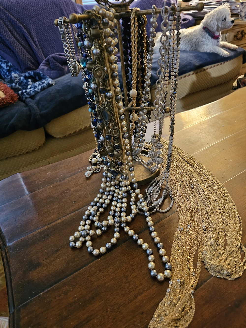 Carolee Gold and Silver Layered Pearl and Chain Necklace Set